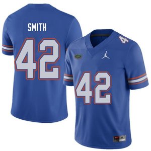 Men's Florida Gators #42 Jordan Smith NCAA Jordan Brand Royal Authentic Stitched College Football Jersey PSR8562WC